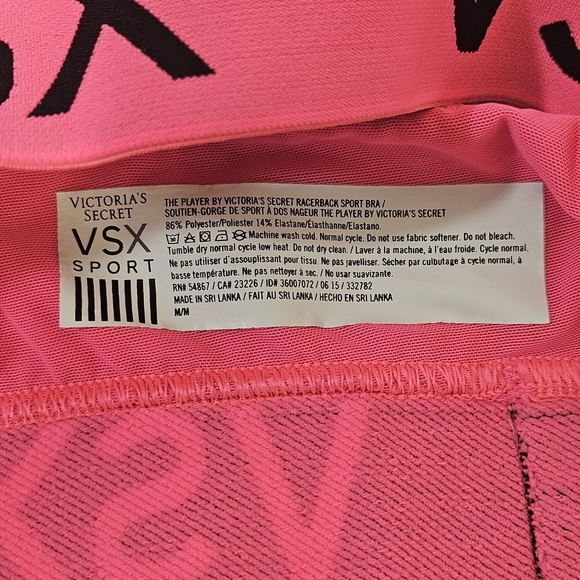 Victoria's Secret VSX Bra Womens M Lot 2 The Player Racerback Sport Bra Wireles - Picture 10 of 10